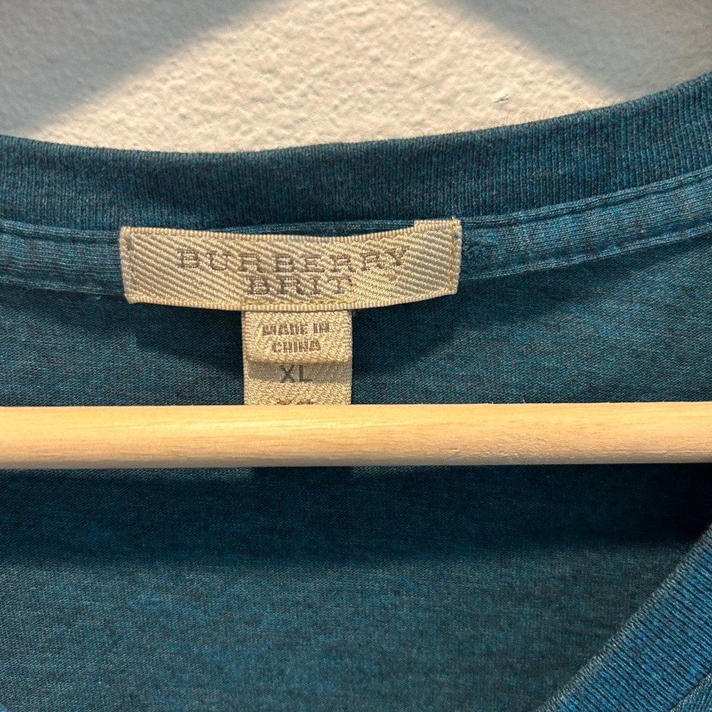 Burberry Teal Crew Neck Tee